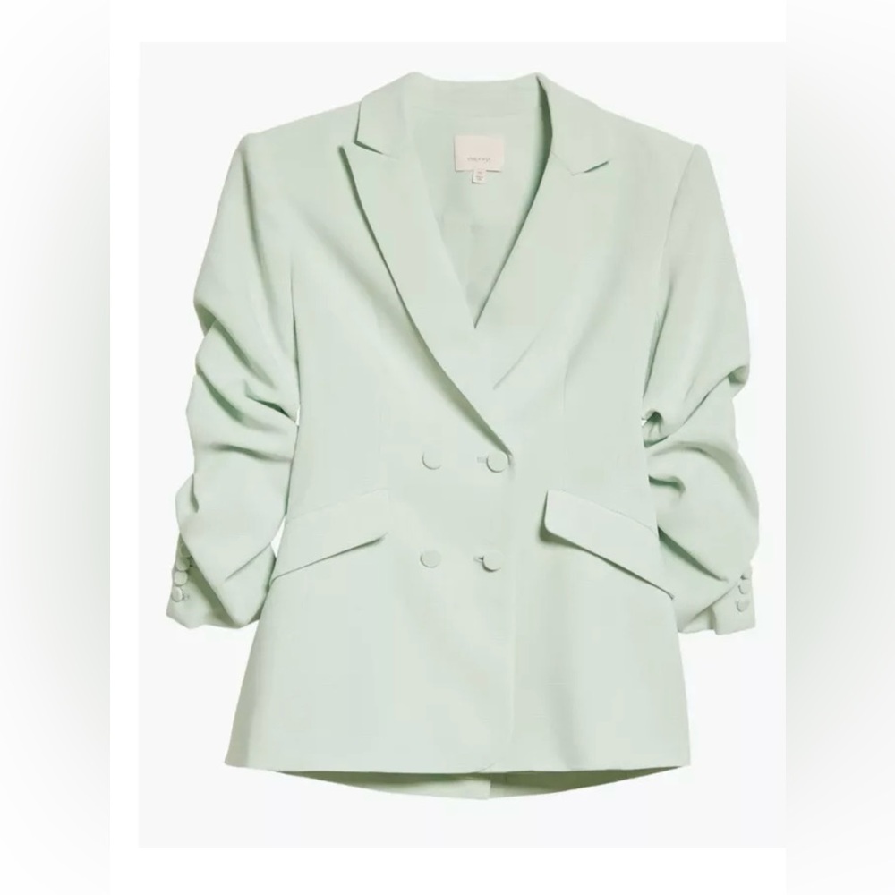 Women's Mint Green Double-Breasted Blazer - Picture 6 of 13